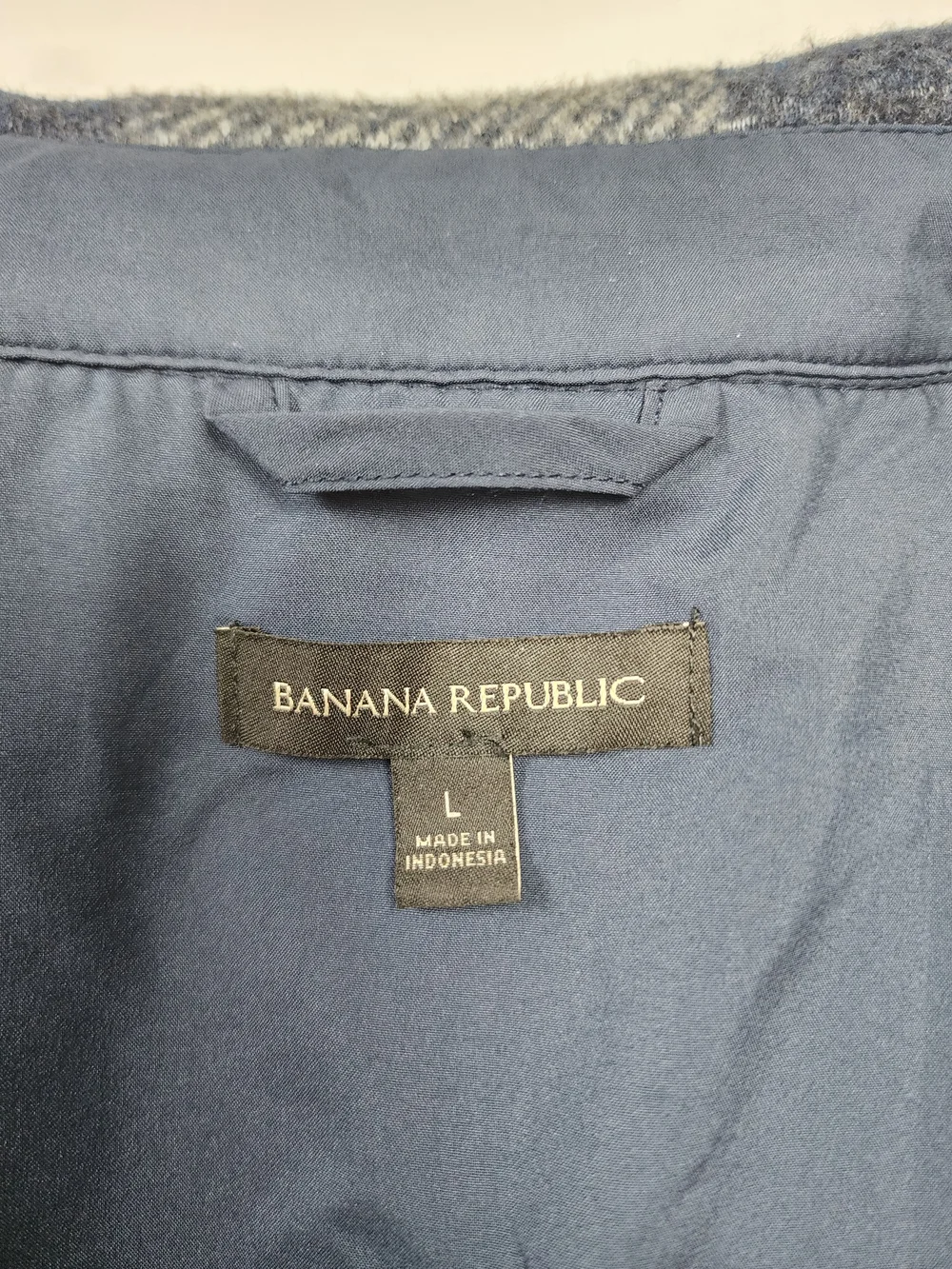 Banana Republic Men's Heritage Buffalo Plaid Bonded Shirt-jacket Gray/Blue LG